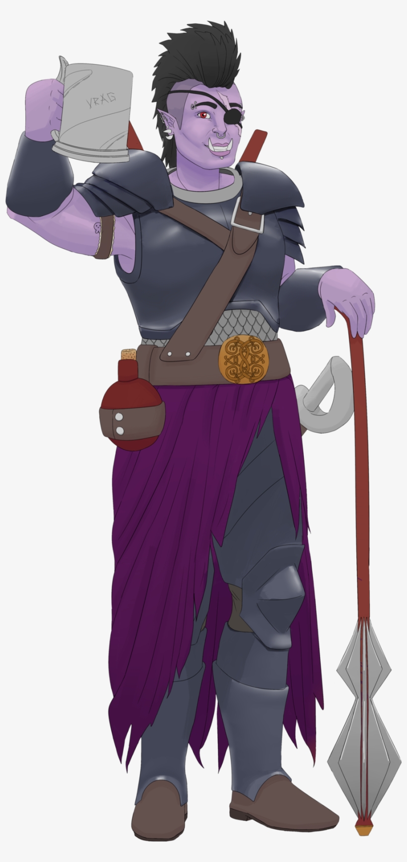 Tiefling Warlock Druid Orc Half Dragon Png Tiefling - Cartoon, transparent png