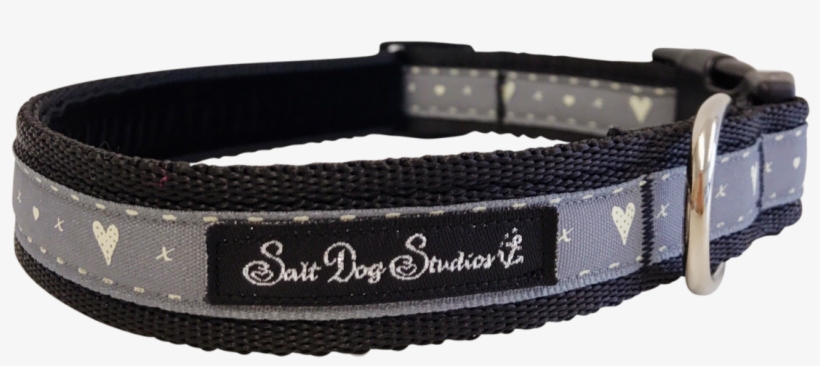 Black Hearts And Kisses Ribbon Dog Collar - Strap, transparent png