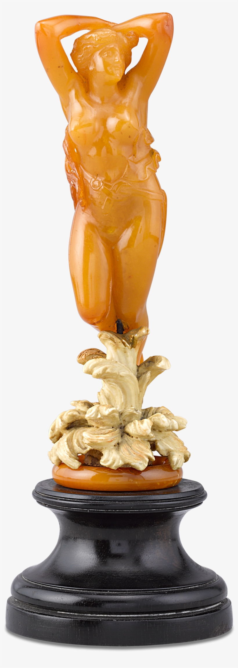 European Art Nouveau Amber Nymph Statuette - Statue, transparent png