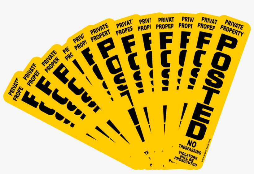 12 Pack Posted Signs - No Trespassing Signs In Nc, transparent png