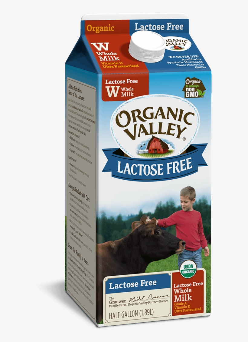 Lactose-free Whole Milk, Ultra Pasteurized, Half Gallon - Organic Valley Milk, transparent png