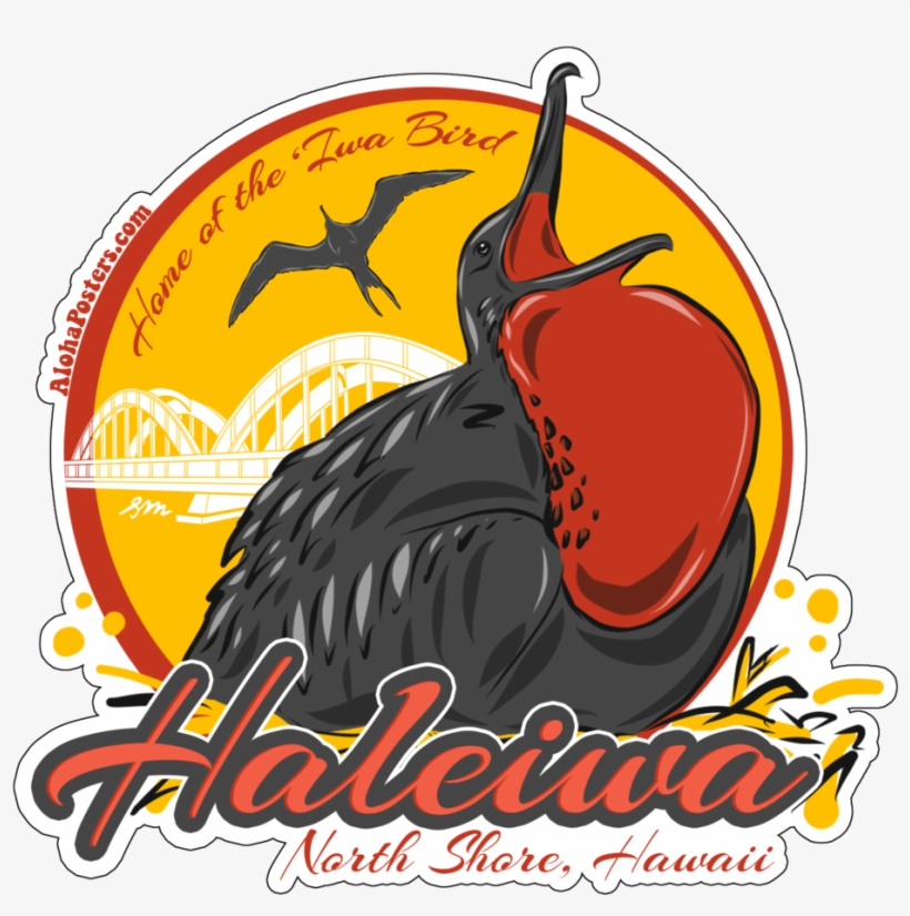 New Alohaposters Sticker Design “'haleiwa Home Of The - Illustration, transparent png