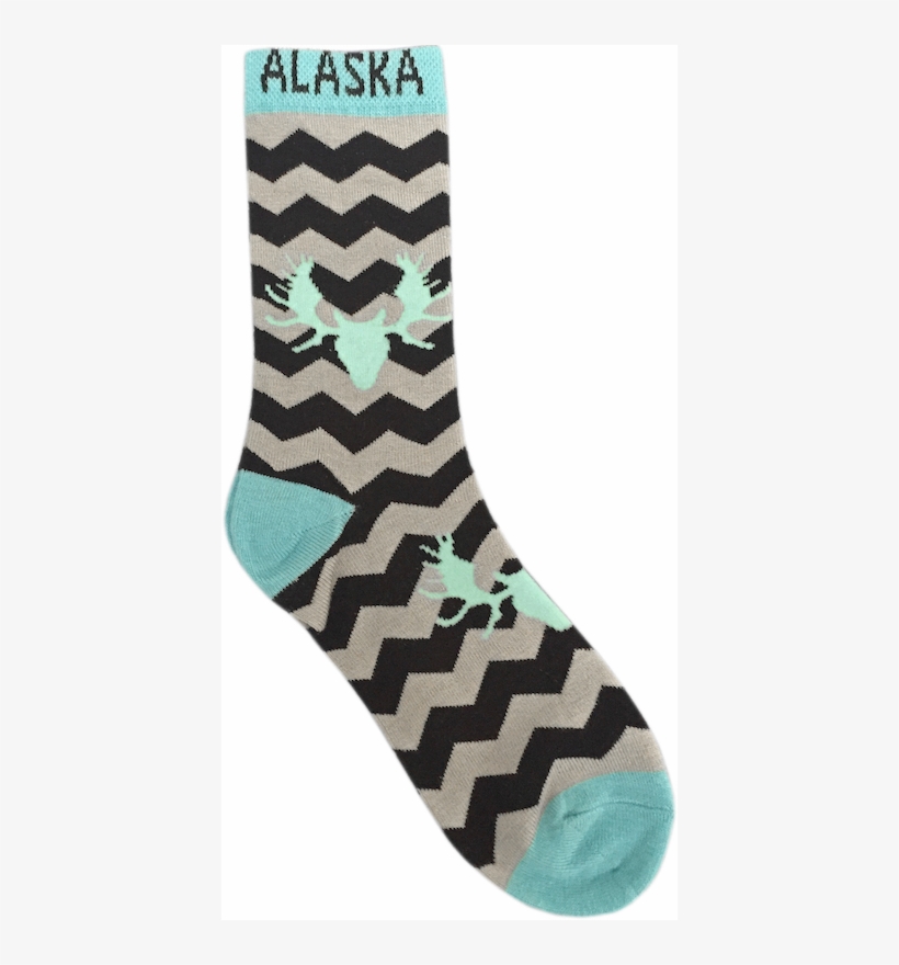 Moose Head Chevron Socks - Sock, transparent png
