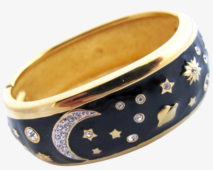 Vintage Swarovski Celestial Stars And Moon Clamper - Bangle, transparent png