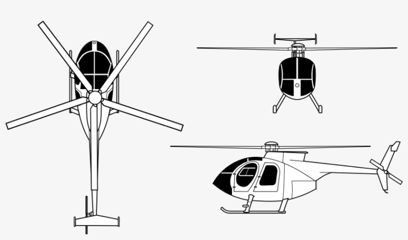 Model 500e - ‹ - Draw Uh Little Bird Helicopter, transparent png