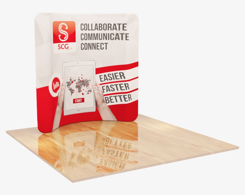 8ft Curved Tension Fabric Display - Plywood, transparent png