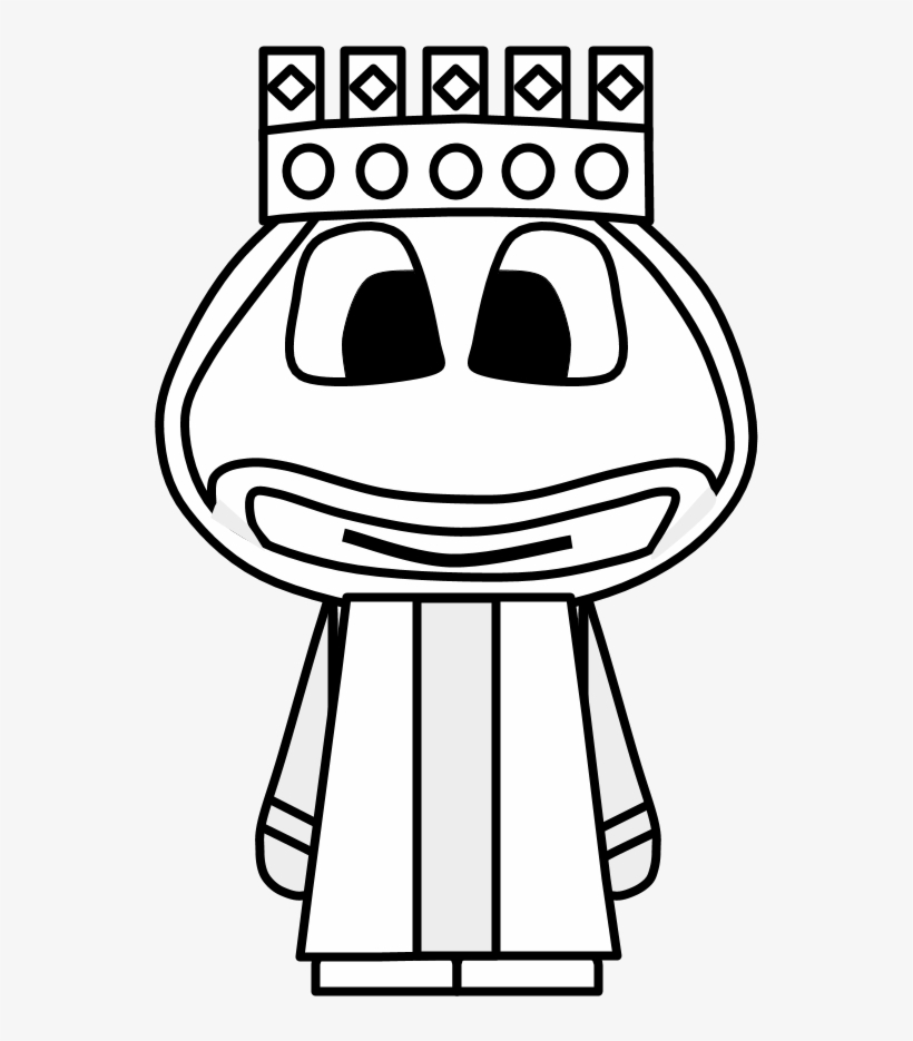 King, Crown, Big Eyes, Cartoon Person, Black And White, - Cartoon, transparent png