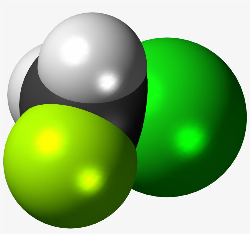 Chlorofluoromethane 3d Spacefill - Sphere, transparent png