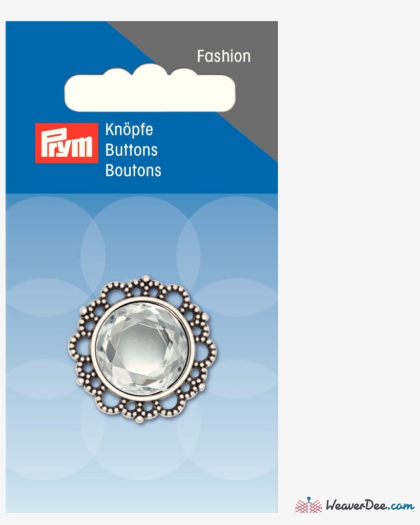 Silver With Rhinestone Centre Button - Prym, transparent png