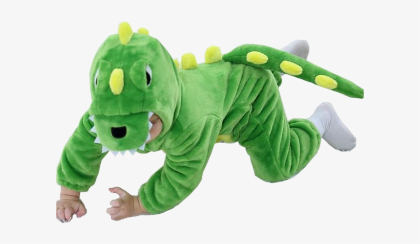 Cute Green Kiddie Dino Onesie - Costume, transparent png