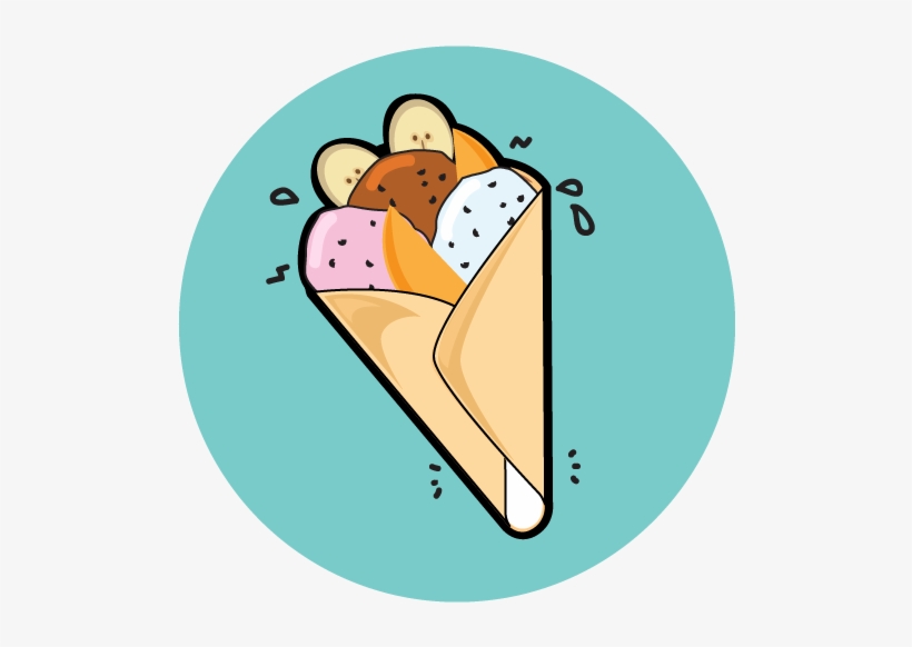 Ice Cream Crepes, transparent png
