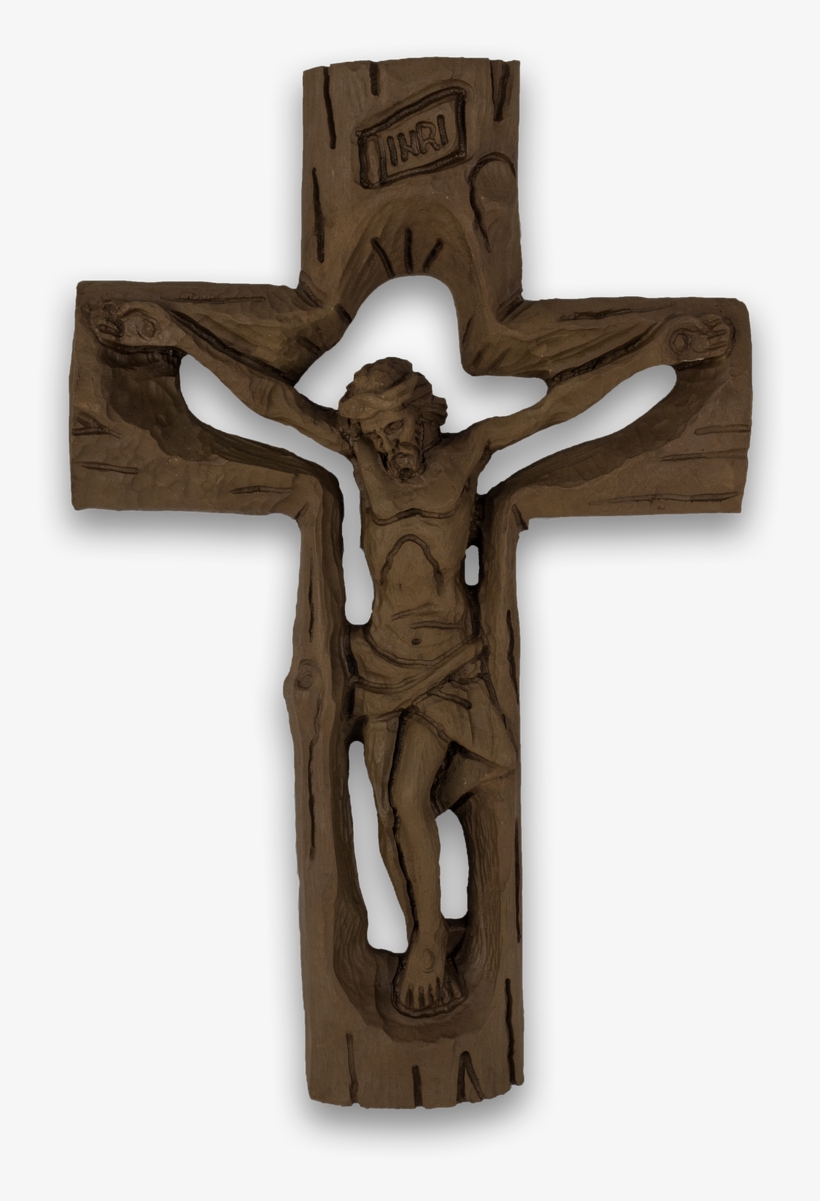 Resin Crucifix That Resembles A Tree - Crucifix, transparent png