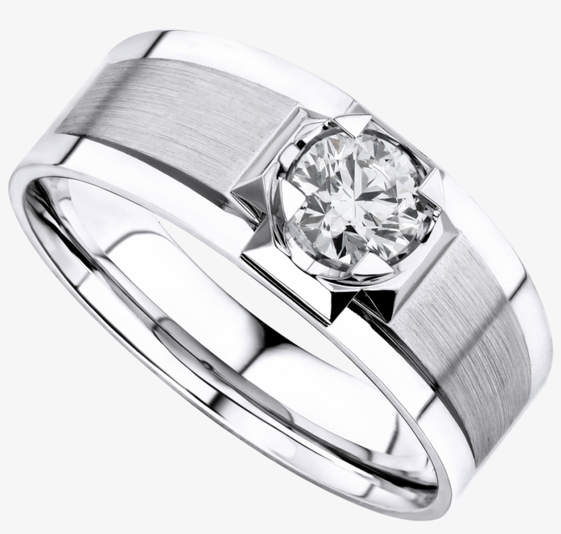 Solitaire Diamond Men's Ring - Pre-engagement Ring, transparent png