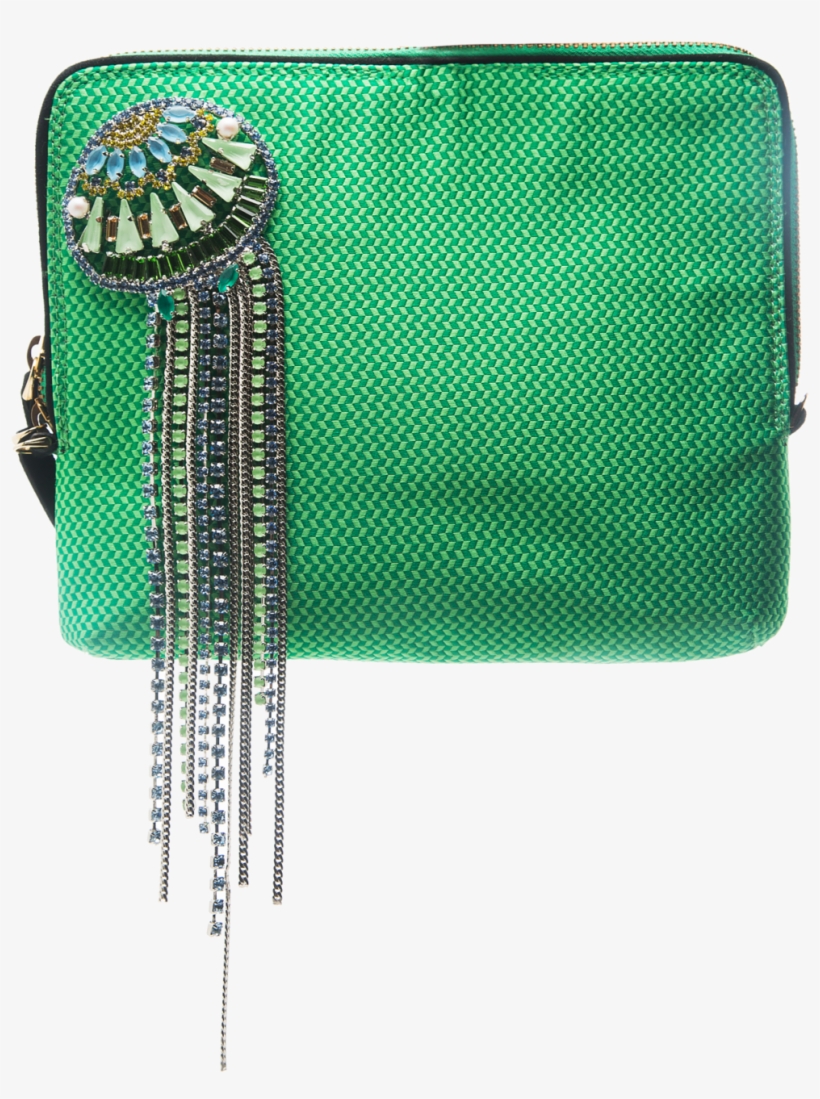 Green Crystal Fringe Medusa Clutch - Coin Purse, transparent png