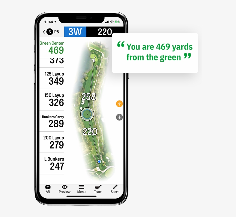 Golfshot App - Mobile Phone, transparent png