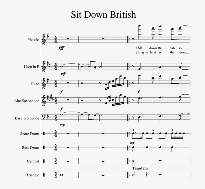 Sit Down British Soldier Piano Tutorial - Sheet Music, transparent png