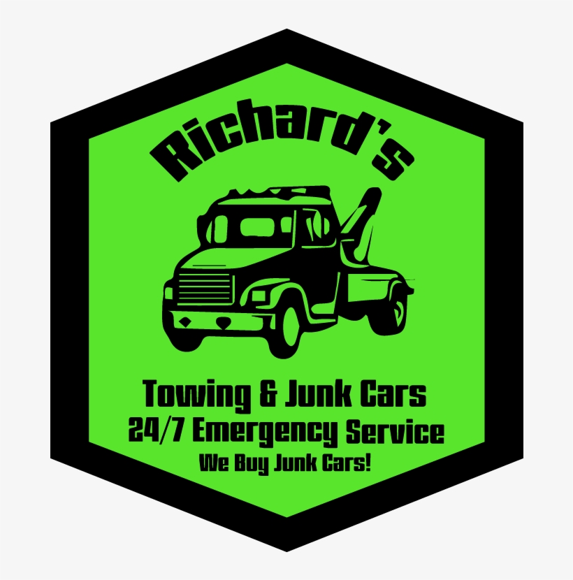 Richard's Towing & Junk Cars - Tow Truck Clip Art, transparent png