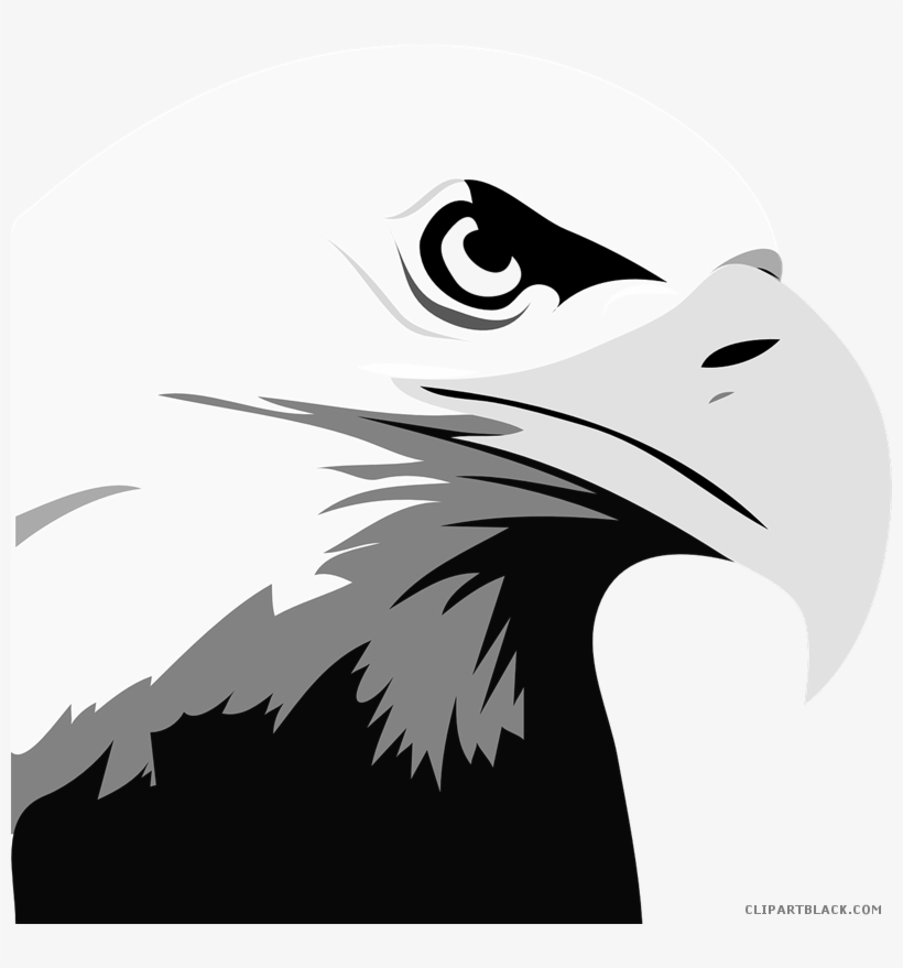 Head Animal Free Black White Images Clipartblack - Bald Eagle Black And White Clipart, transparent png