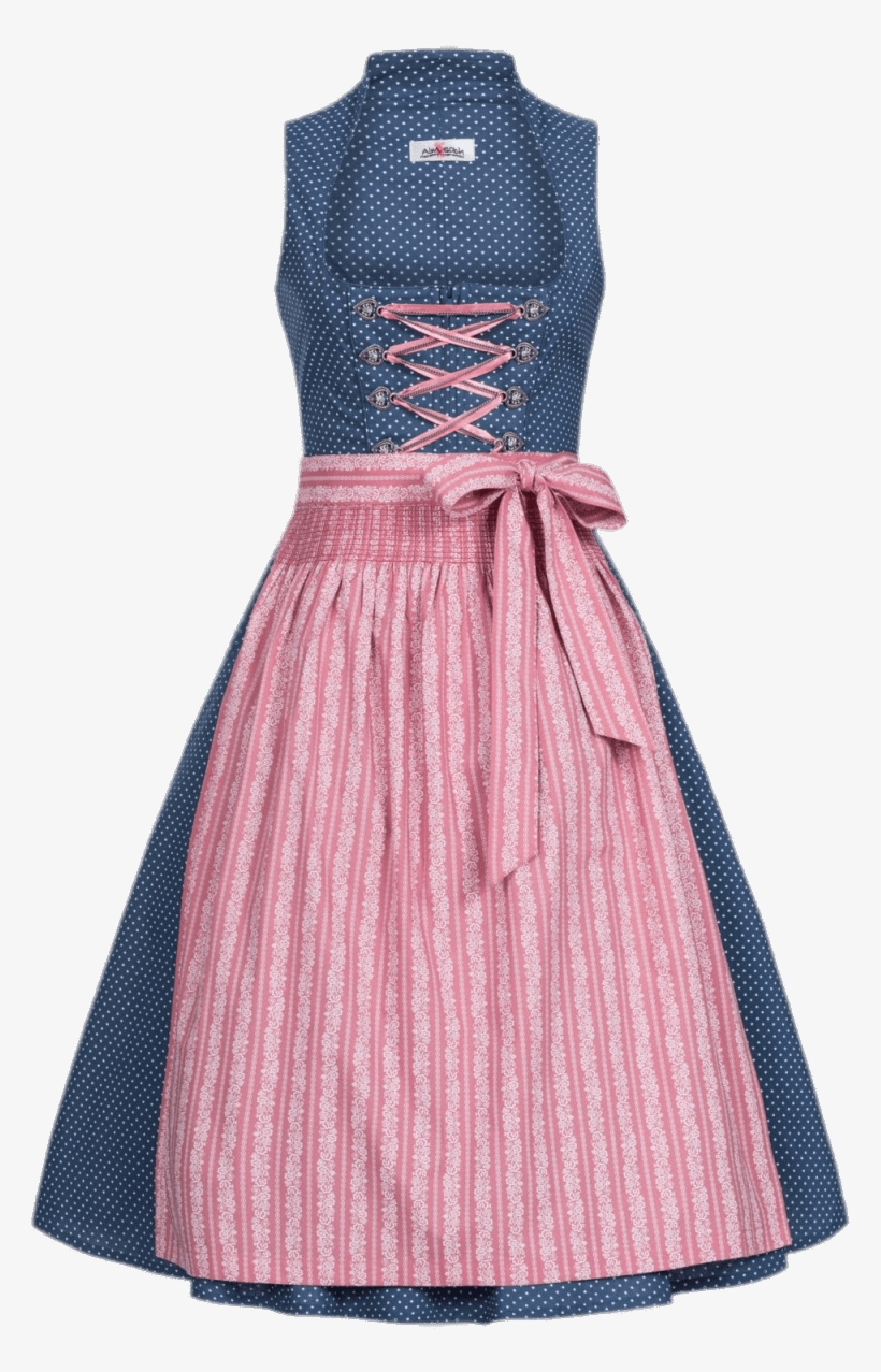 Blue And Pink Dirndl Dress - A-line, transparent png