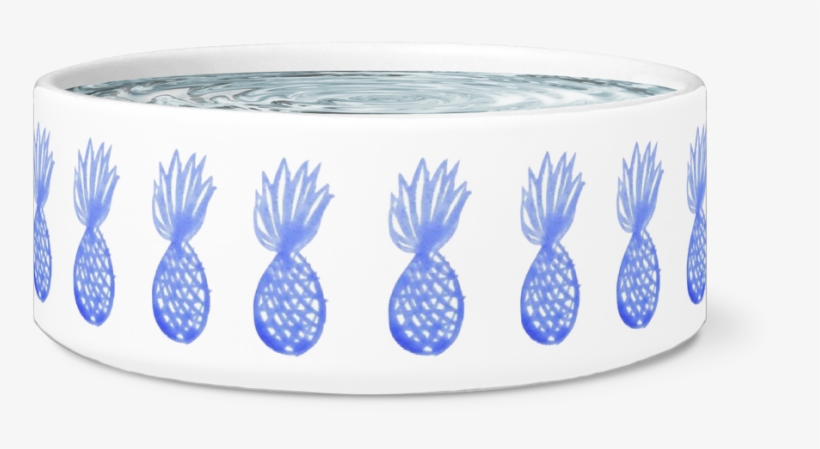 Blue Pineapple Print Pet Bowl - Ananas, transparent png