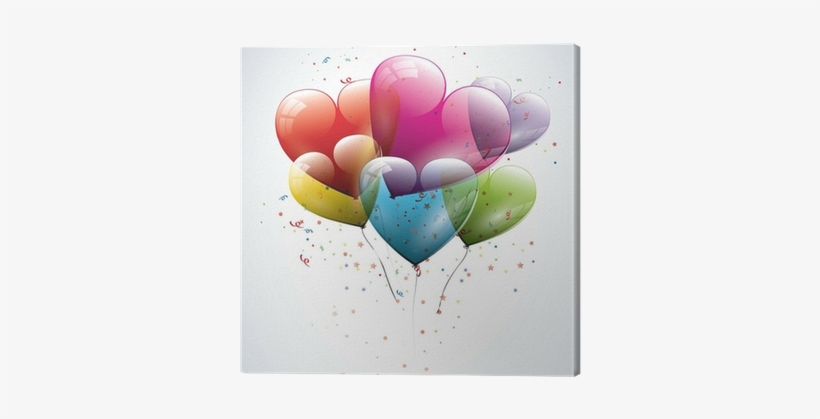 Cuadro En Lienzo En Forma De Corazón Globos De Cumpleaños - Balony Z Sercem Przezroczyste, transparent png