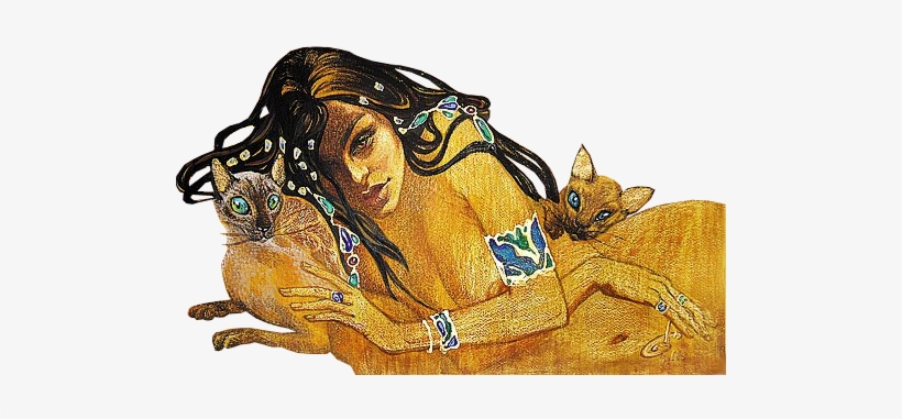 Egyptian Women And Cats - Этника Картина, transparent png