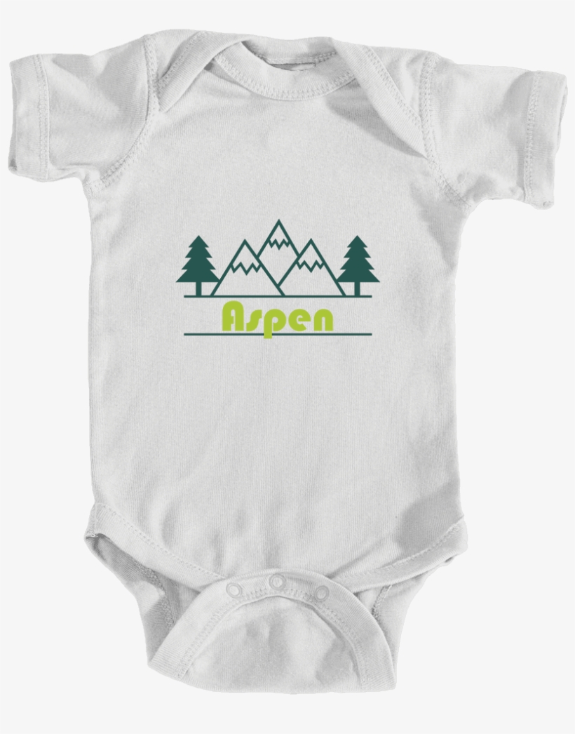 Aspen, Colorado Mountain & Trees In Green - Geek Baby Clothes, Geek Baby Onesie, Geekery Onesie,, transparent png