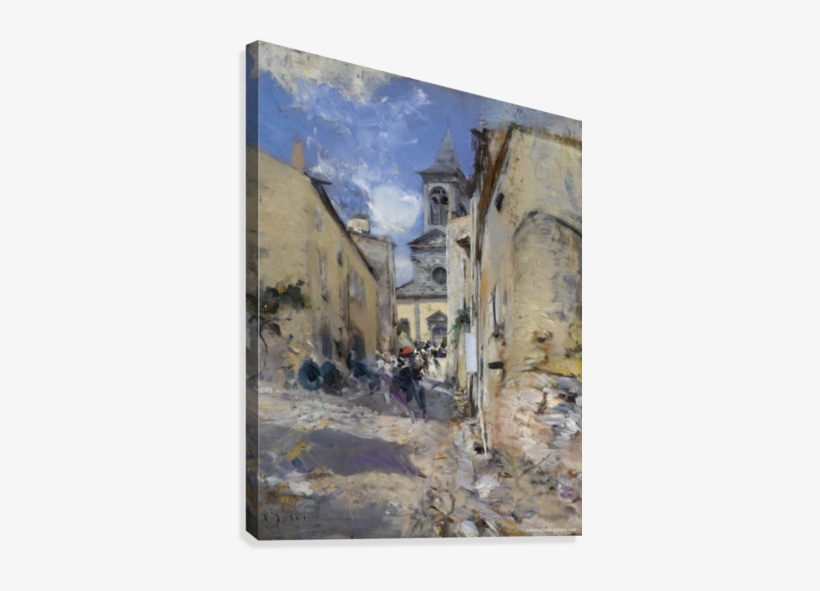 The Church Of Paese Canvas Print - Giovanni Boldini, transparent png