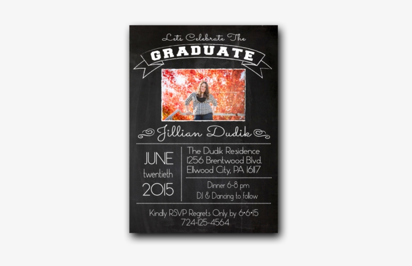 Chalkboard Graduation Invitation Features A Chalkboard - Chalkboard Graduation Invitations, transparent png