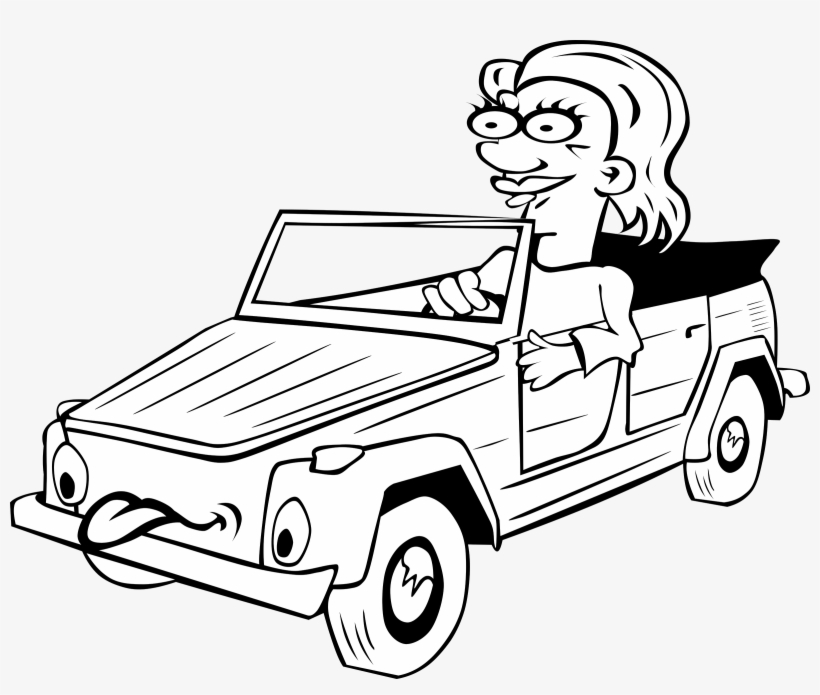 This Free Icons Png Design Of Girl Driving Car Cartoon, transparent png