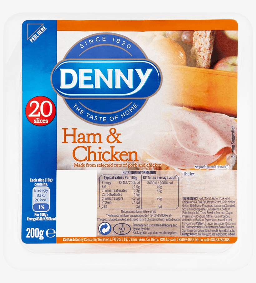 Denny Ham & Chicken 20 Slices 200g, transparent png