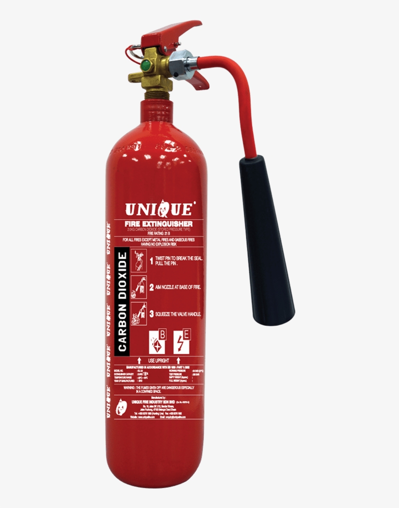 2 Kg Portable Carbon Dioxide Fire Extinguisher - Fire Extinguisher, transparent png