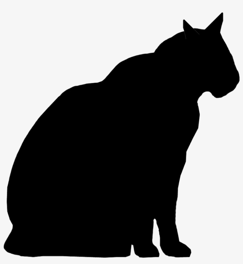 Fat Cat Silhouette At Getdrawings - Male Cat Silhouette, transparent png