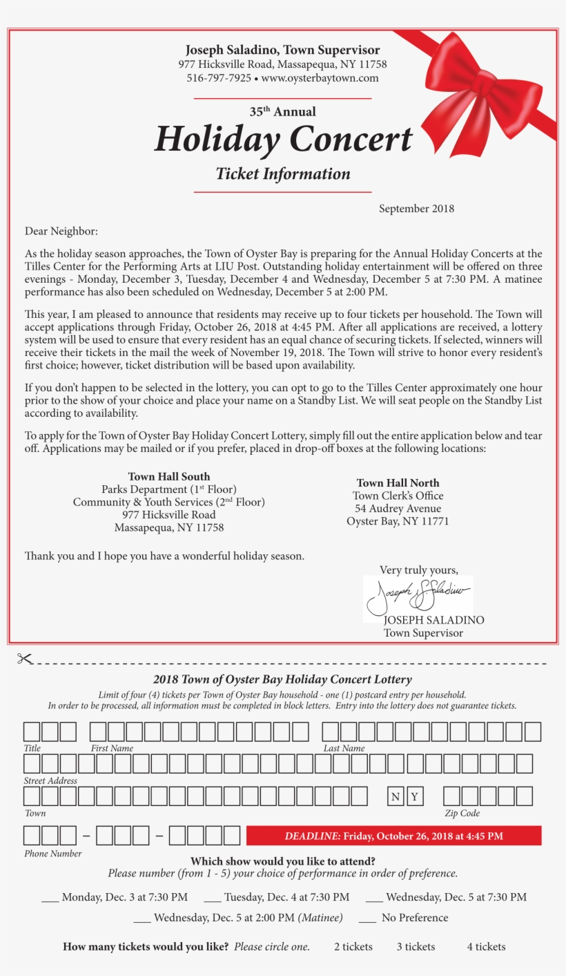 Saladino Invites Residents To Enter Holiday Concert - Concert, transparent png