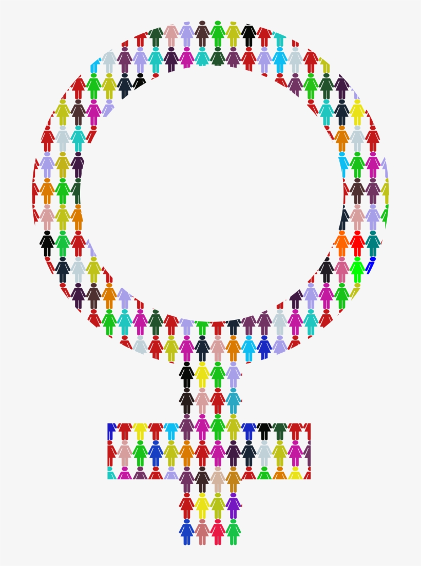Female Symbol Multicolor Clipart - Gender Symbol, transparent png