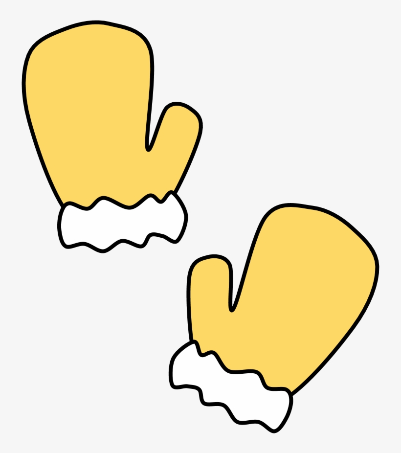 Mittens, Fur Cuff, Yellow, Png - Yellow Mittens Clipart, transparent png