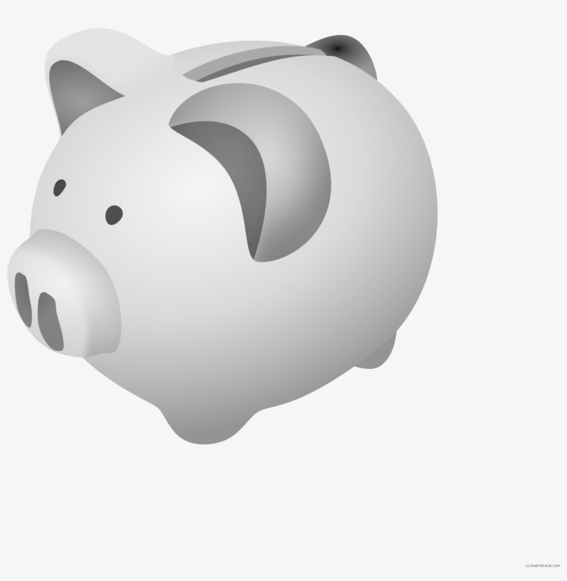 Piggy Bank Clipart - Grey Piggy Bank Transparent Png, transparent png