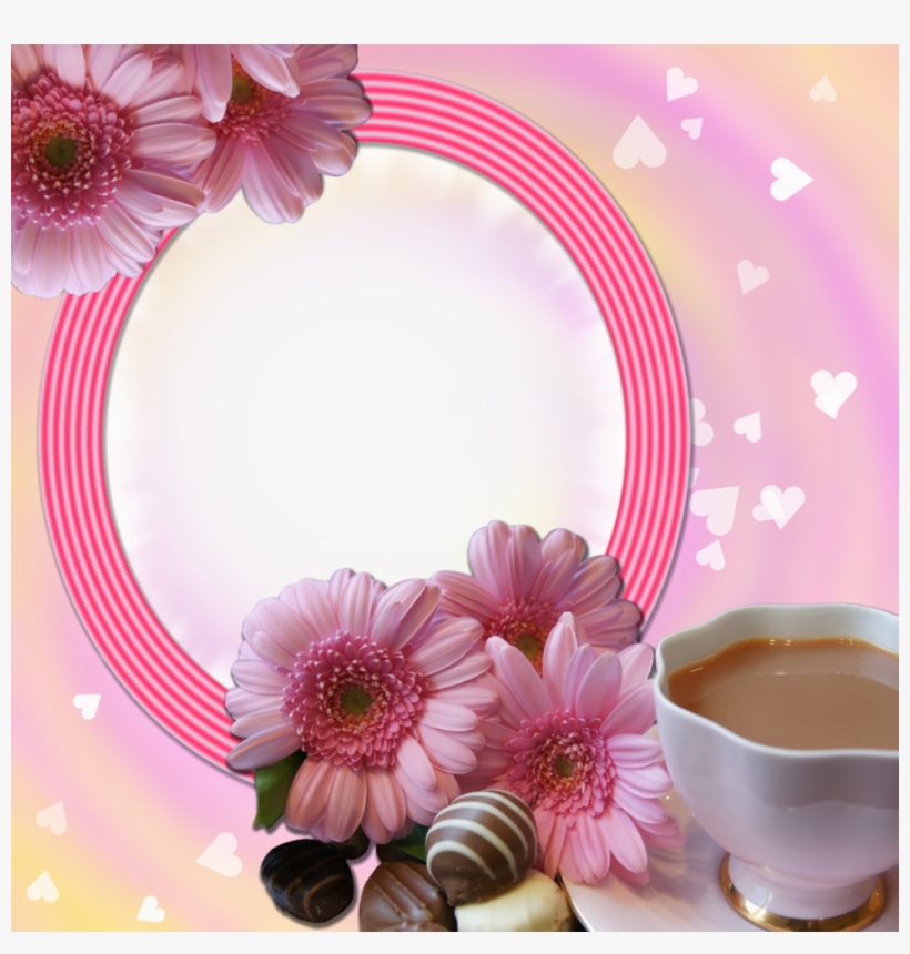 Coffee And Flowers Frame By Venicet - Milk Tea With Flowers, transparent png
