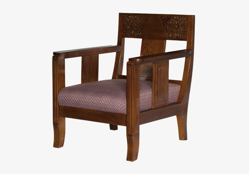 Art Deco Armchair Wood Carved Wood - Chair, transparent png