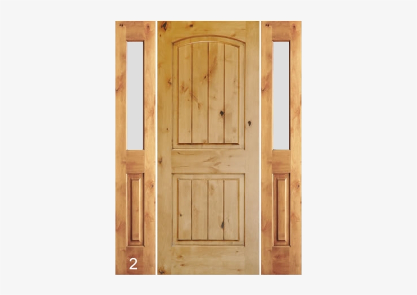 Krosswood Knotty Alder 2 Panel Top Rail Arch With V - Home Door, transparent png