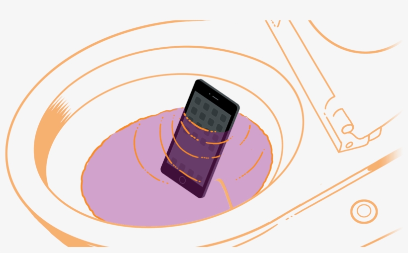 Illustration Of A Phone Dropped Into A Toilet Causing - Smartphone, transparent png