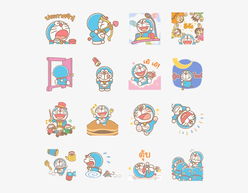 【泰文版】doraemon Pop Up Stickers Line 動態貼圖【hot 】 就是愛line - 可愛 的 多 啦 A 夢, transparent png