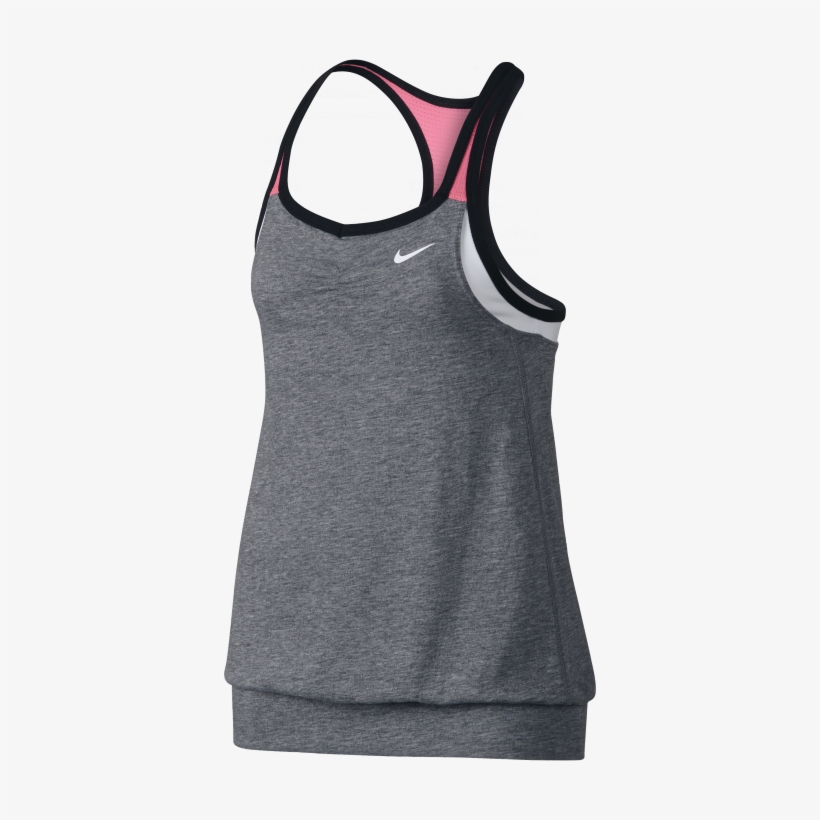 Grey, Pink, Black And White With White Tick // Dri - Active Tank, transparent png