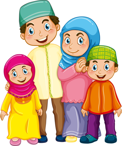 Family Clipart, Family Vector, Muslim Family, Muslim - Islamic Family Png (420x500), Png Download