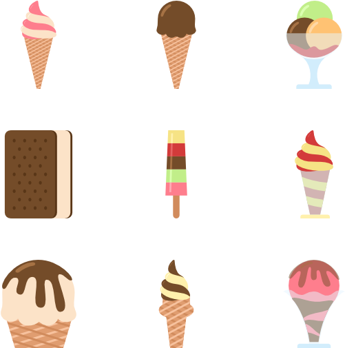 Ice Cream Pack 20 Icons - Ice Cream Design Png (600x564), Png Download