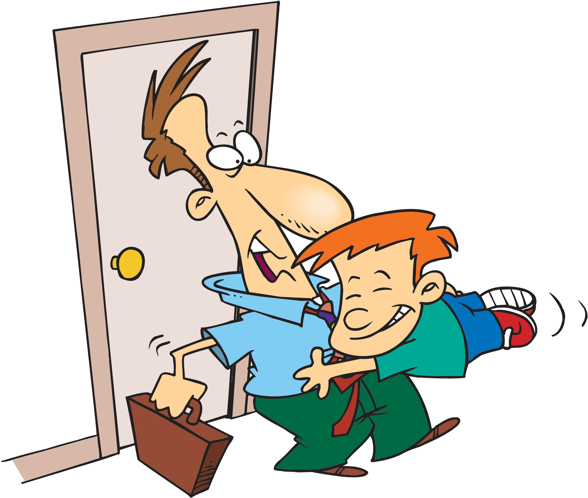 Family Hugging Clipart - Dad Hug Cartoon (2000x1692), Png Download