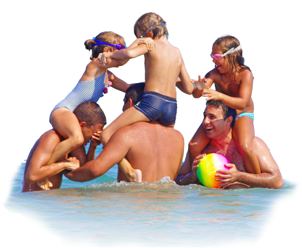 Download Family Play In Paralia Katerini Beach People At Beach Png Full Size Png Image Pngkit