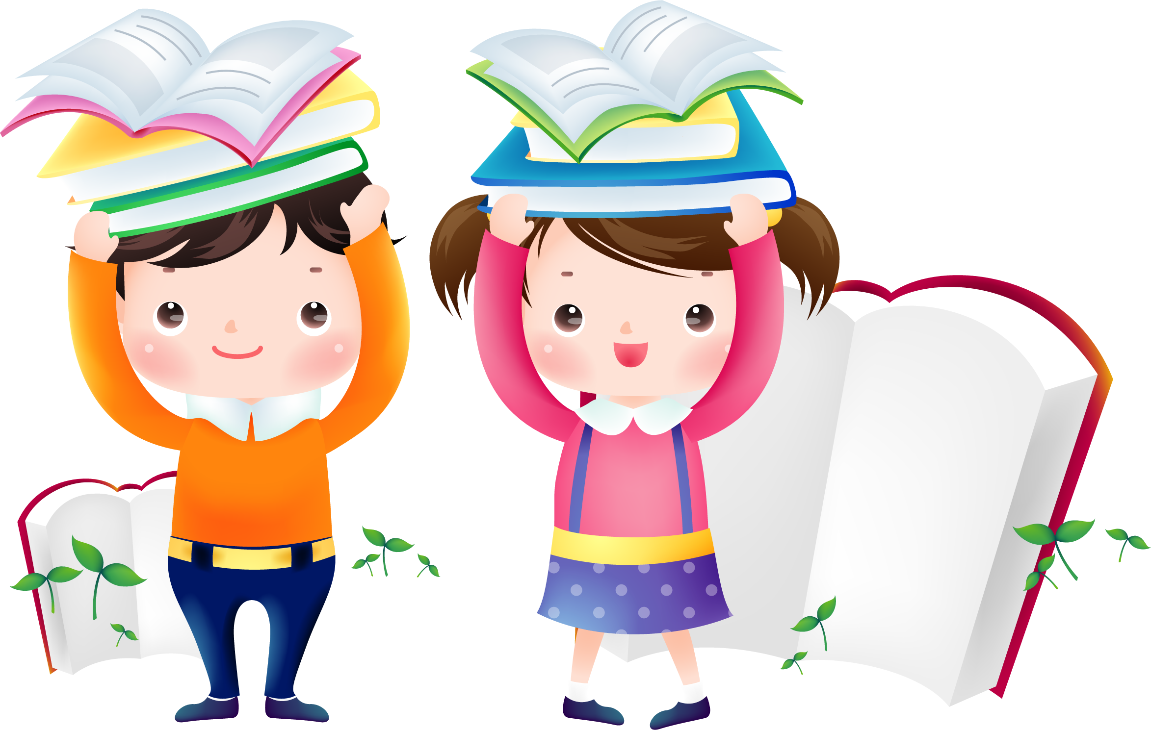 Child Cartoon Learning Silhouette - Mes Del Libro 2018 (2346x1489), Png Download
