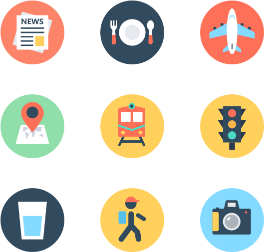 Travel 100 Icons - Travel Icon Png Circle (600x564), Png Download