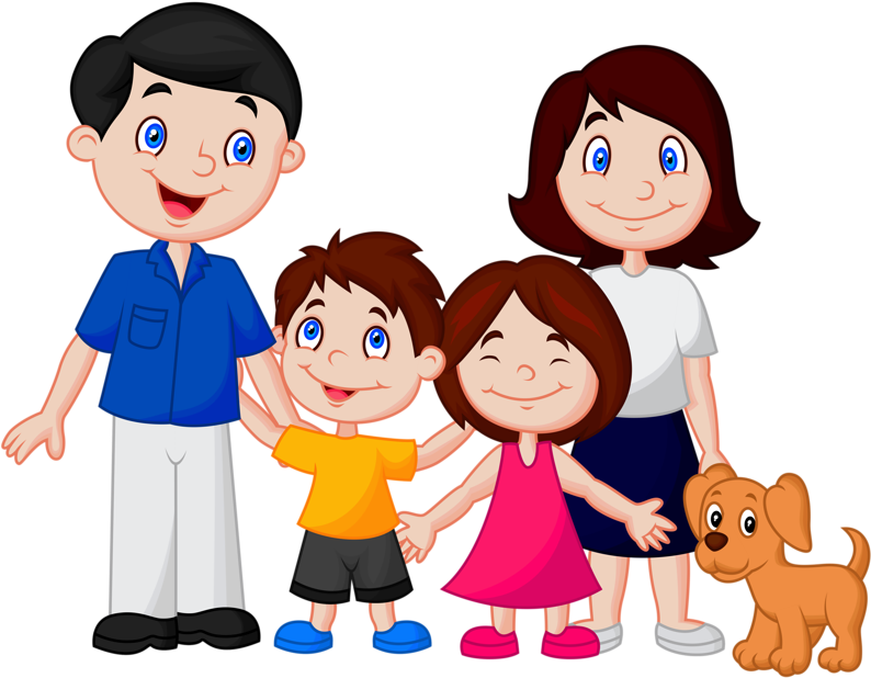 Family Clipart Png - Happy Family Cartoon (800x630), Png Download